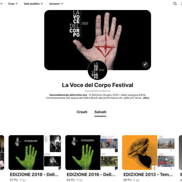 il profilo Pinterest del Festival la Voce del Corpo
